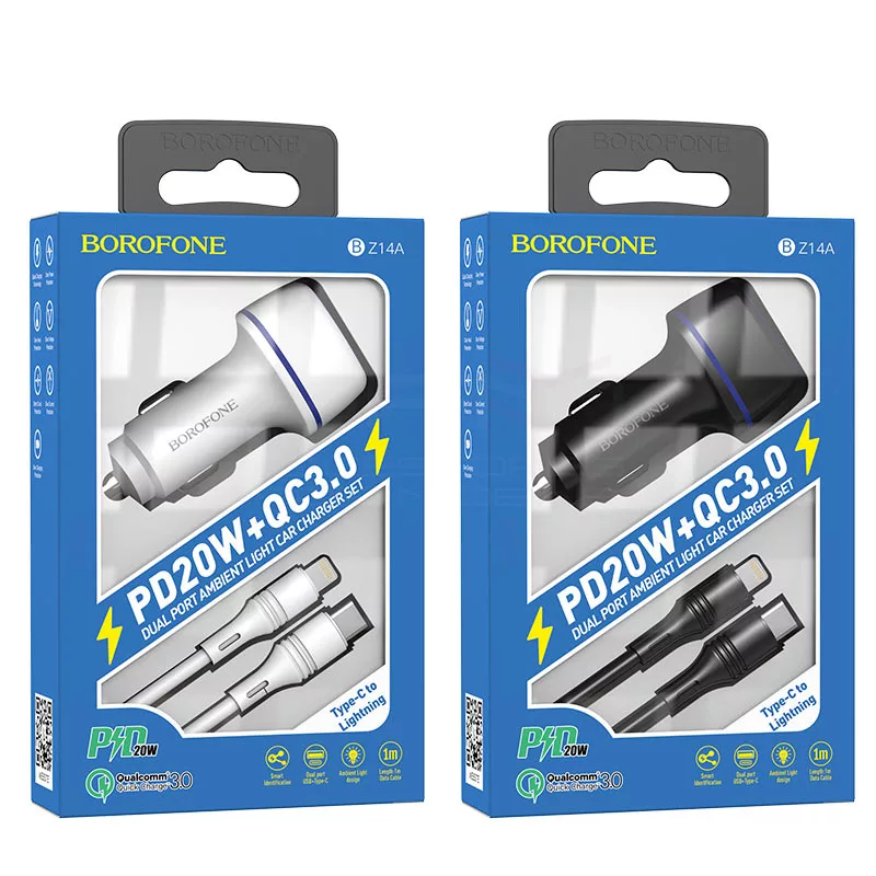 BOROFONE CAR CHARGER PD20W TYPE-C & IPHONE